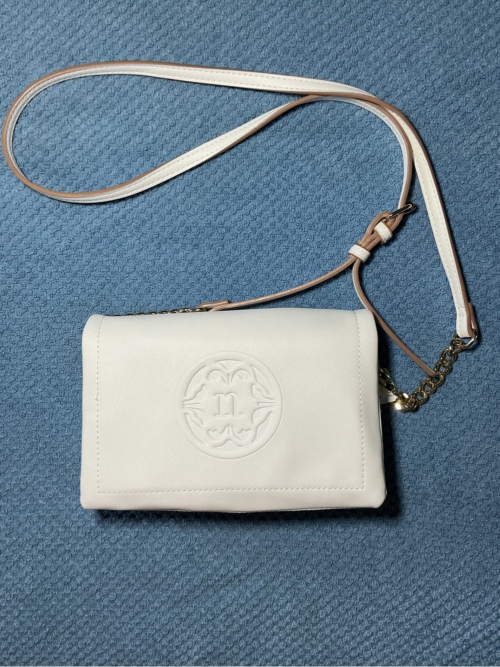 Nanette Lepore Cream Crossbody Bag with Embossed Medallion